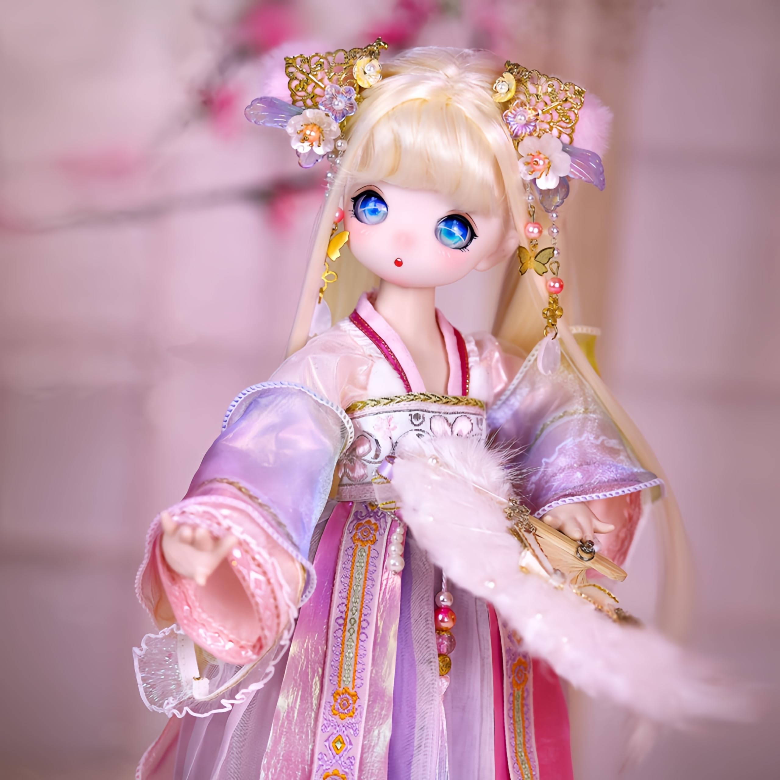Amazon.com: 1/4 BJD Doll Kawaii Doll Move Joints Handmade Makeup